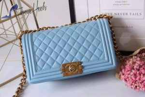 Chanel Boy bag sky blue lambskin